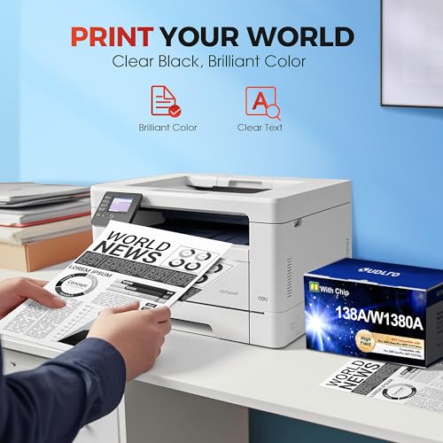 138A W1380A Black Toner Cartridge (with Chip): Compatible Replacement for HP 138A W1380A 138X W1380X Toner Cartridge Work for HP Pro 3001dw 3001fdw MFP 3101fdw Series Printer Ink ( 2-Pack )