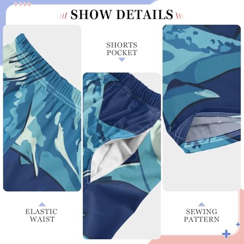 Marine Shark Boys Long Pants Soft Trousers Elastic Waist Kids Lounge Bottoms with Pockets S-XL4