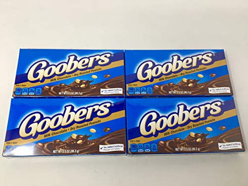 Nestle Goobers - Chocolate Covered Peanuts (Pack of 4) 3.5 oz Theater Boxes