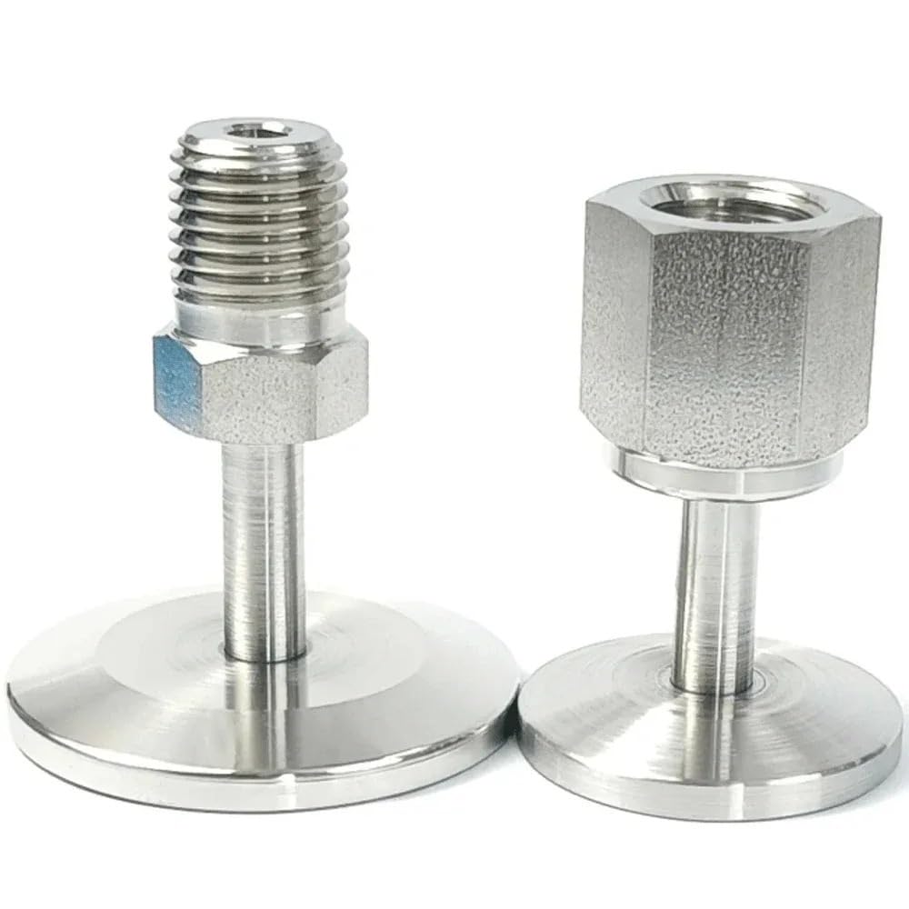 Conector de tubería de acero inoxidable SUS316L, 1 pieza, KF/NW 25 a 1/8" NPT macho