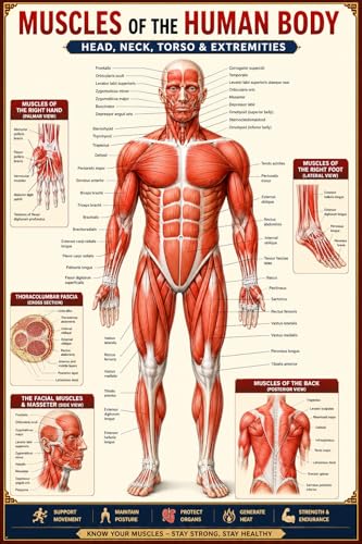 Image of D.Creative Human Anatomy Educational Posters, Human Body Charts for Students, Kids & Classroom Learning, Anatomy & Physiology Wall Posters for School, Home & Study Room (desigin28)