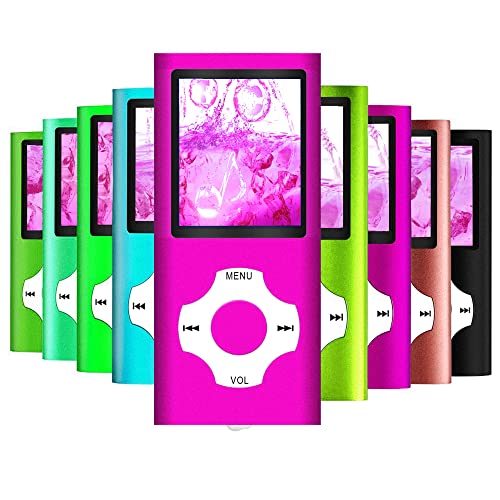 Hotechs MP3-Player/MP4-Player, MP3-Player mit 32 GB Speicherkarte, schlankes Design, digitales LCD-Display, 4,6 cm (1,8 Zoll) Display, FM-Radio (Rose) Hotechs MP3-Player/MP4-Player, MP3-Player mit 32 GB Speicherkarte, schlankes Design, digitales LCD-Display, 4,6 cm (1,8 Zoll) Display, FM-Radio (Rose)