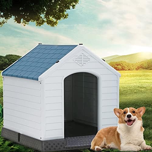 Giantex Plastic Dog House for Small Medium Dogs, Waterproof Ventilate