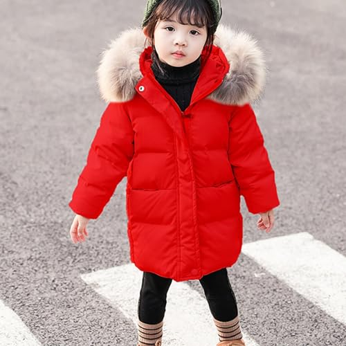 KAGAYD Winter Puffer Coats for Toddlers Boys Girls with Removable Furry Hooded Down Jacket Warm Coat Outerwear3