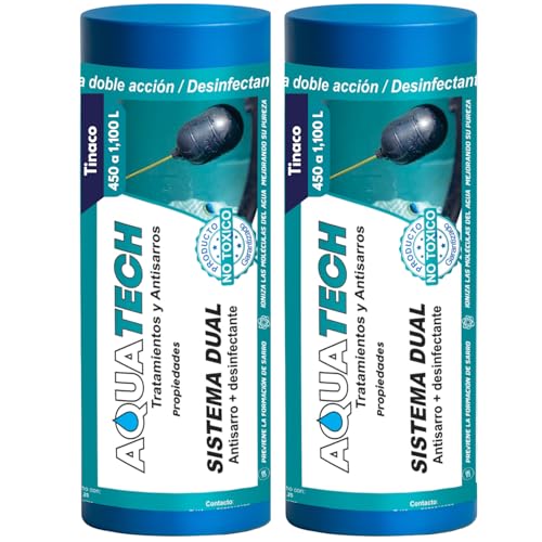 Consejos para Comprar Suavizadores de agua al mejor precio. 42 Sistema Dual Antisarro y Desinfectante para Tinaco 6 Meses. 2 Filtros de Agua para Tinaco Previene formación de Sarro, Descalcificador de agua para Tinacos de 450 a 1100 L 2...