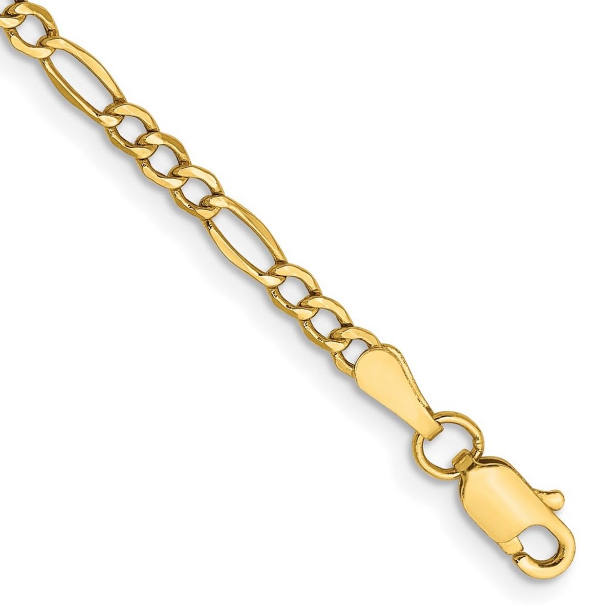 JewelryWebGold 2.5mm Figaro Chain Bracelet Jewelry for Women - Length Options: 25 18 20
