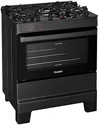 Fogão Esmaltec Ideal Top Glass 5 Bocas T5vap 5126 Acendimento Automático Preto Bivolt