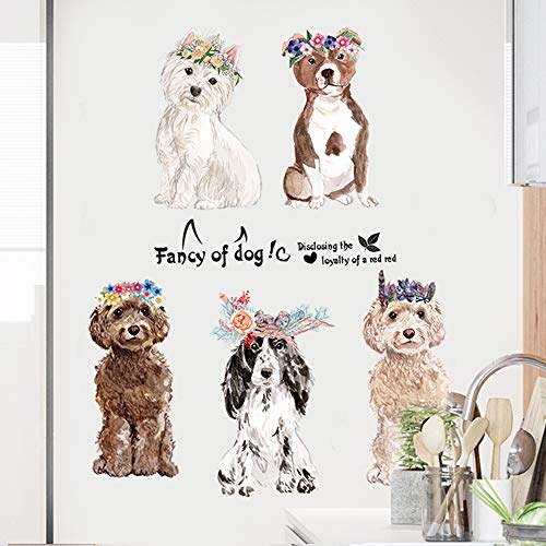 Fancy Of Dog Large Size Wall Stickers Wall Decor For Bedroom Living Room Removable Vinyl Art Mural Decals For Girls Boys Kids #TOP6