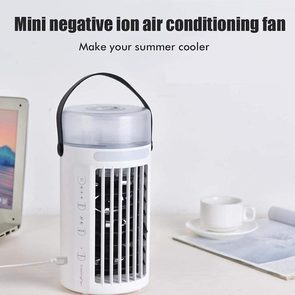 Freshwater Mini Air Conditioners Fan,Air Cooler Fan Home Bedside Cooler Multifunctional Portable USB Desktop Cooling Fan