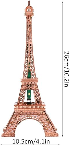 Miniatura 4 de Garosa Modelo de torre Eiffel de 10.2 pulgadas, torre decorativa de mesa con luz nocturna 3D, luminosa y hermosa decoración de metal para el hogar,