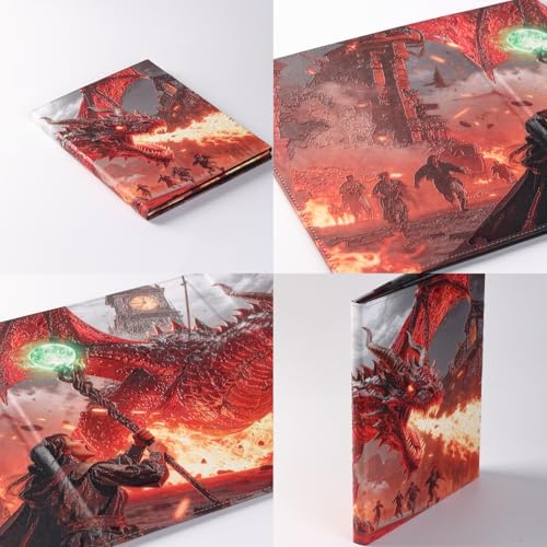 DND DM Screen Oil Painting Relief Effect 8 Panels w/ 2 Swinging Wet Erase Pockets and Cheat Sheet Dungeon Master Accessories Dungeons and Dragons 5e GM Screen D&D Terrain Gift Dungeon Master - Image 3