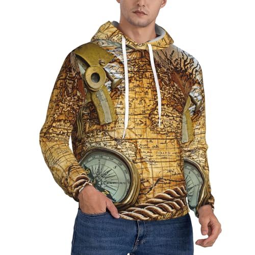 Sweat à capuche homme boussole vêtement polaire voyage et usage quotidien
