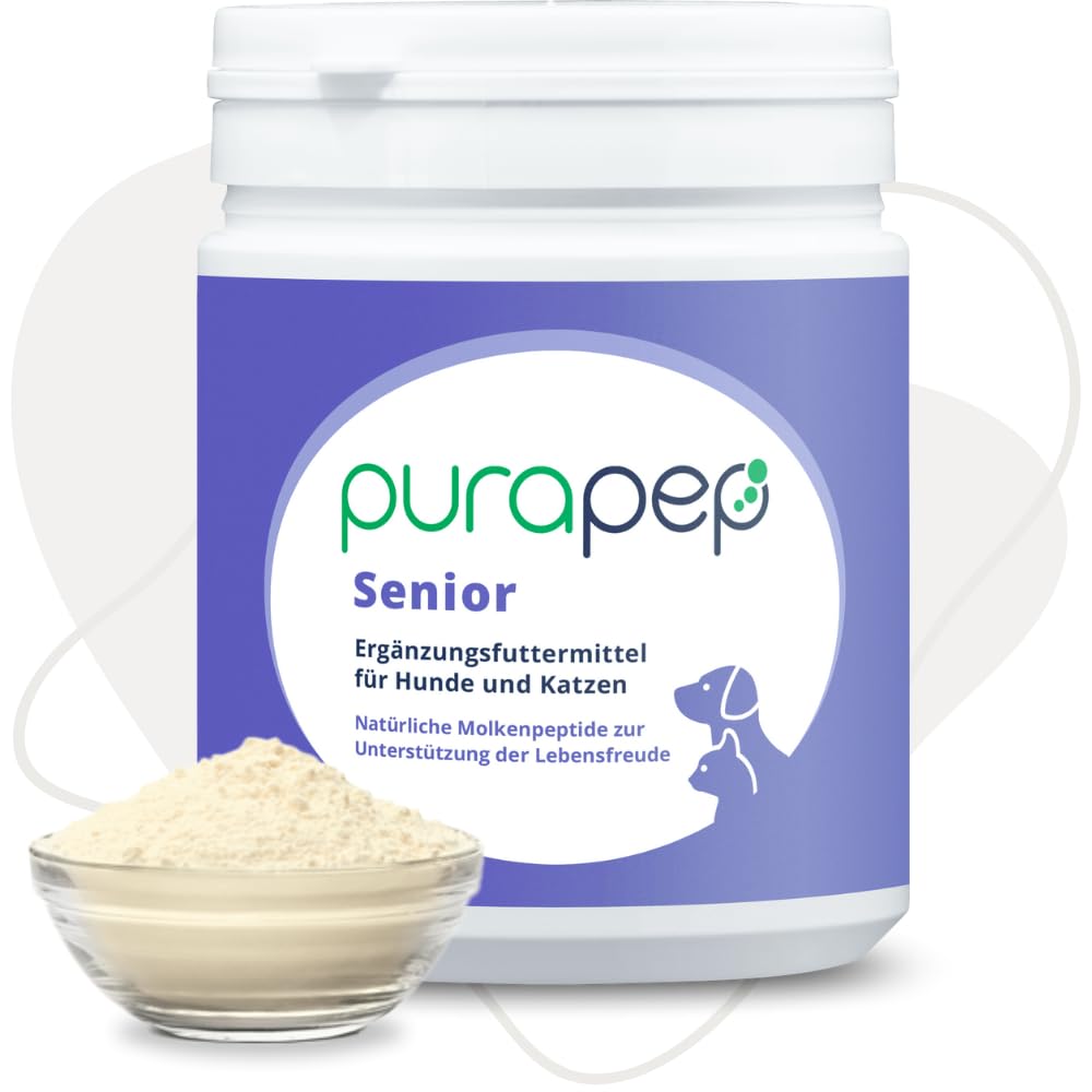 Senior Power – 5-Fach Nährstoffkomplex mit Molkenprotein, Omega-3, Taurin & Vitaminen für Hunde & Katzen Senioren – Muskelaufbau & Fitness-Booster im Alter – Pulver | 280g