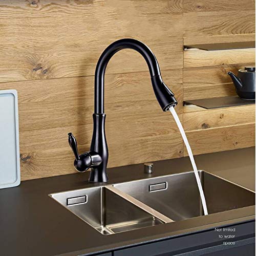 Robinet de cuisine extractible en laiton avec bouton interrupteur