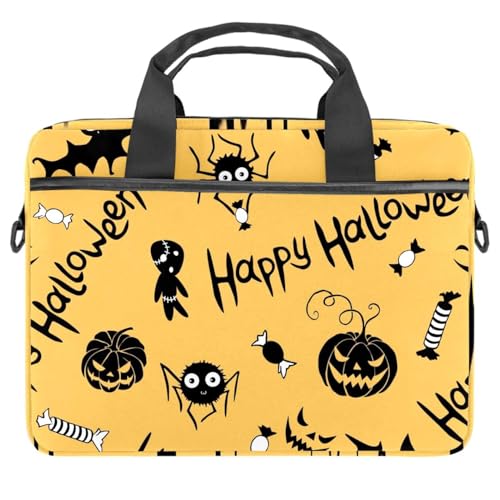 Maletín para portátil de 14 pulgadas con diseño de calabaza y zombi 1
