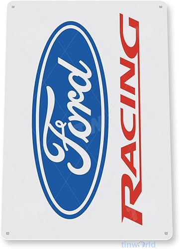 Miniatura 3 de Tinworld Letrero de estaño Ford Racing Retro Garage Sign Auto Shop Ford Sign C686