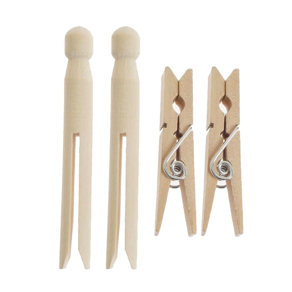 Mollette in Legno Montessori, spilli in Legno Naturale