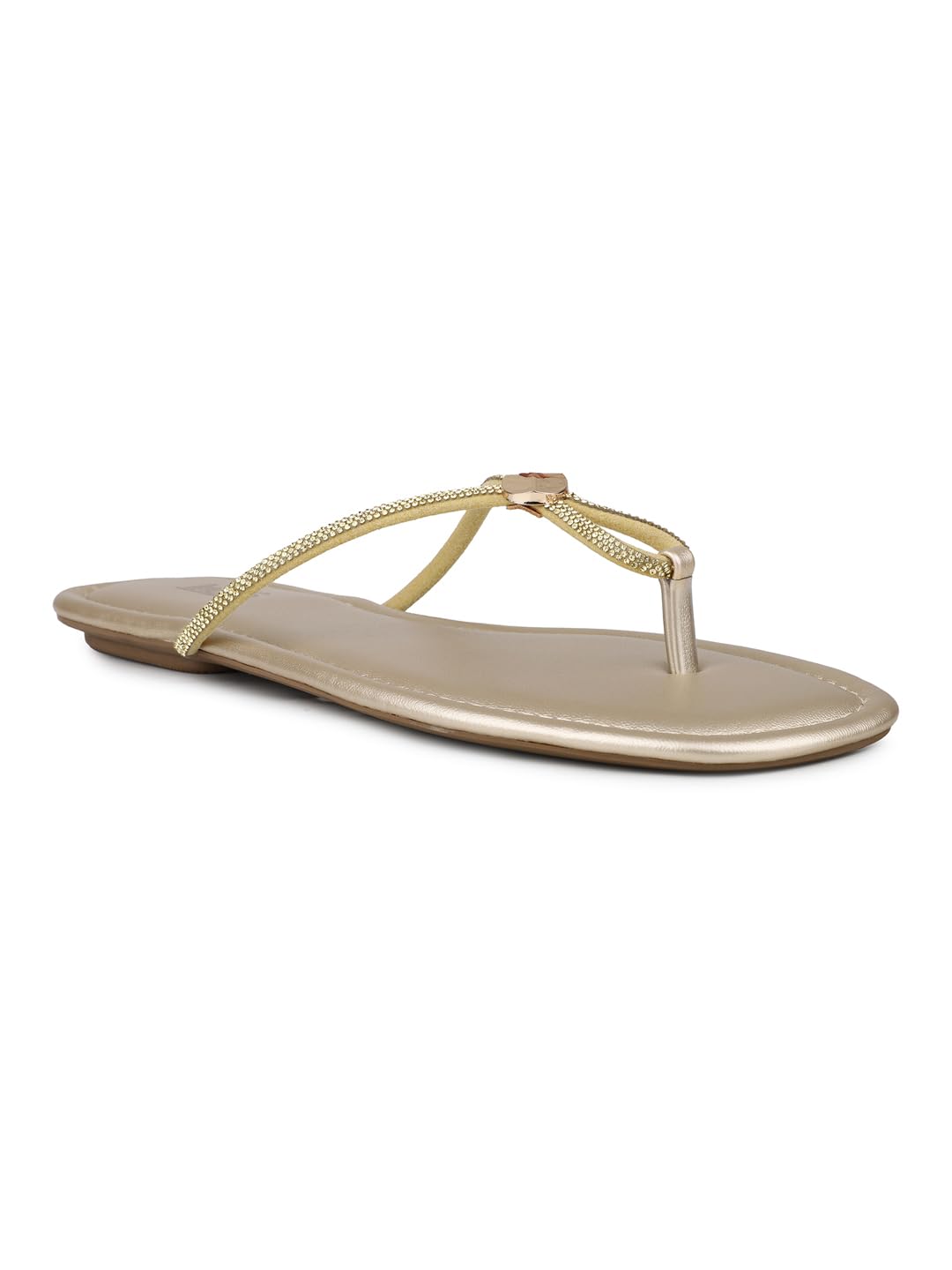 inc.5 Women Gold Daily Embellished Open Toe Flat Flatforms-picture-11