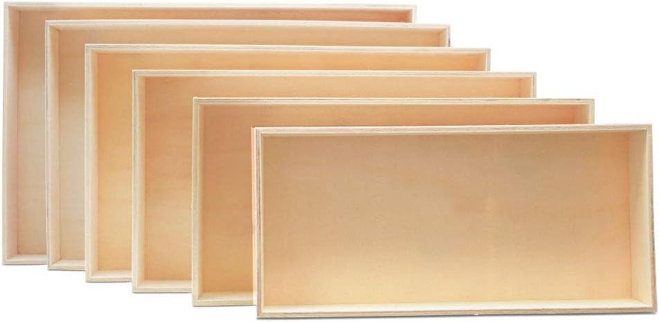 Unfinished Wood Nesting Trays, Set of 6 Wooden Crafting Trays, for Serving, Organizing, DIY Décor, and Play Tray, by Woodpeckers - Image 3