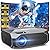 FUDONI Projector with WiFi and Bluetooth, Outdoor Portable 4K Support Projector HD 1080P Max 300" Display, Movie Video Portable Home Theater Projector Compatible w/HDMI/USB/Phone/Laptop/TV Stick