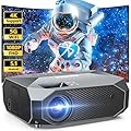 FUDONI Projector with WiFi and Bluetooth, Outdoor Portable 4K Support Projector HD 1080P Max 300" Display, Movie Video Portable Home Theater Projector Compatible w/HDMI/USB/Phone/Laptop/TV Stick