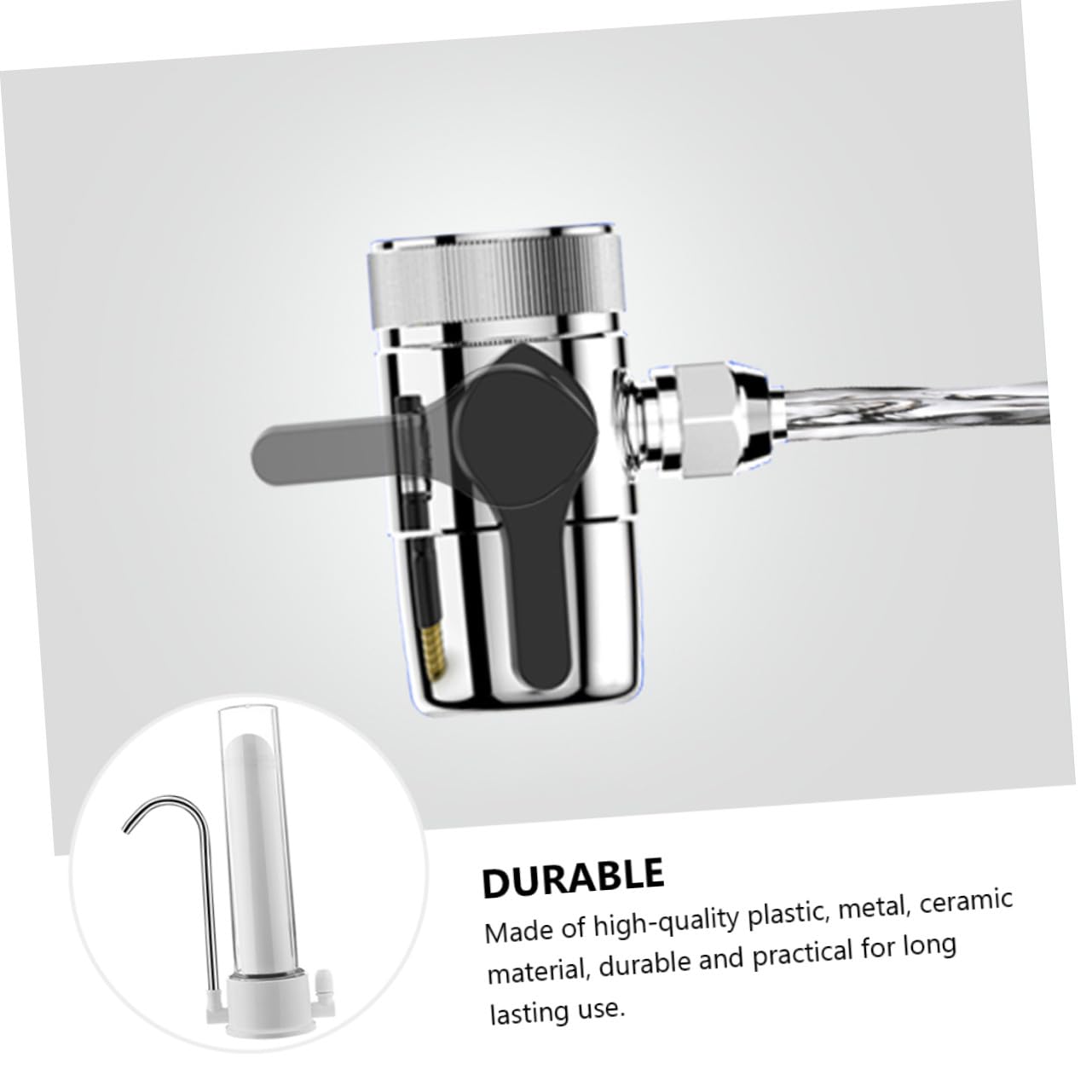 Sewroro Countertop Wasserhahnfilter mit Keramischem Filtereinsatz Langlebig und Installieren für Küche und Bad Sichtbare Filterhülle zur Überwachung Des Filterzustands Kompatibel mit
