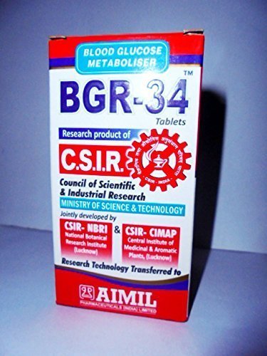 3 Packs of BGR-34 Tablets 100% Natural Herbal Blood Glucose Metaboliser Research Product of C.S.I.R. by Artcollectibles India