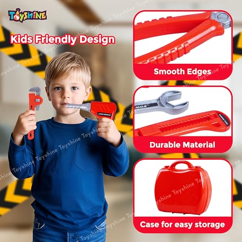 Image of Toyshine DIY Plastic Portable Tool Set Toy with Briefcase, 19 Accessories, Multicolor