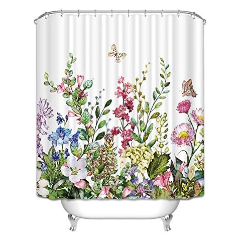 LxwSin Shower Curtain, Waterproof Shower Curtain, 100% Polyester Bathroom Shower Curtain, Anti-Mould Thicker, Washable Mildew Resistant Geometric Wet Room Shower Curtain With 12 Rings, 180x180cm Cover