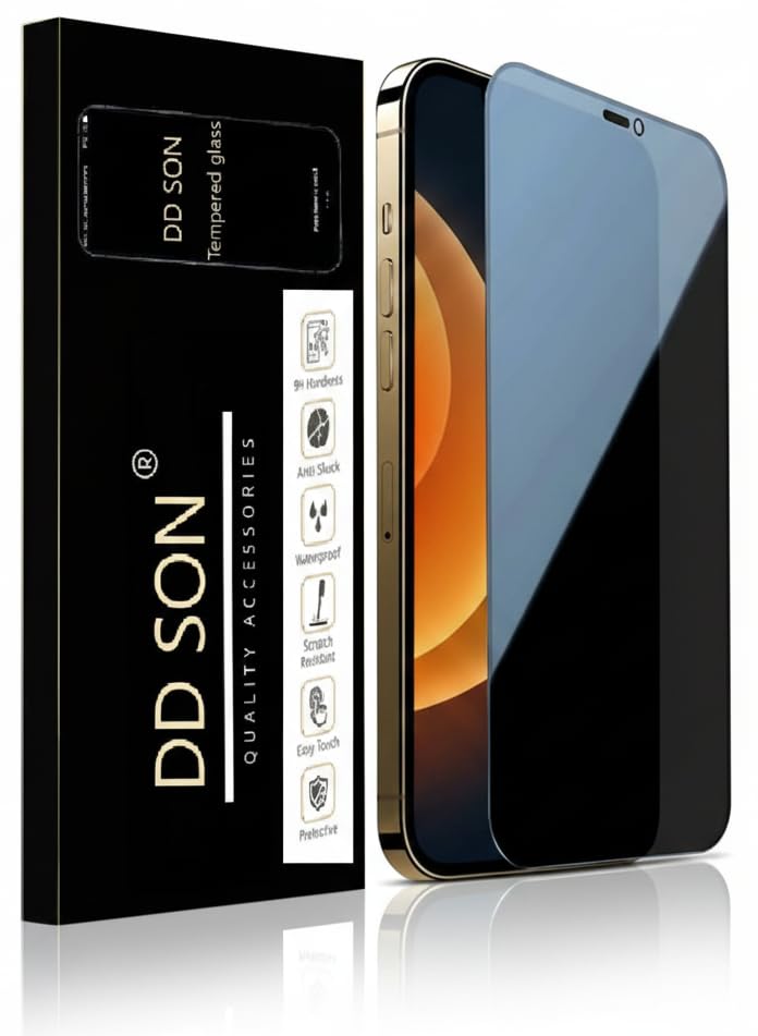Image of DD SON Military Grade 360 Degree Privacy Tempered Glass for iPhone 11 Pro Max /iPhone Xs Max (6.5 Inch) Anti-Spy Screen Protector with Accessories Kit, Shatterproof & Scratch Resistant Screen Guard