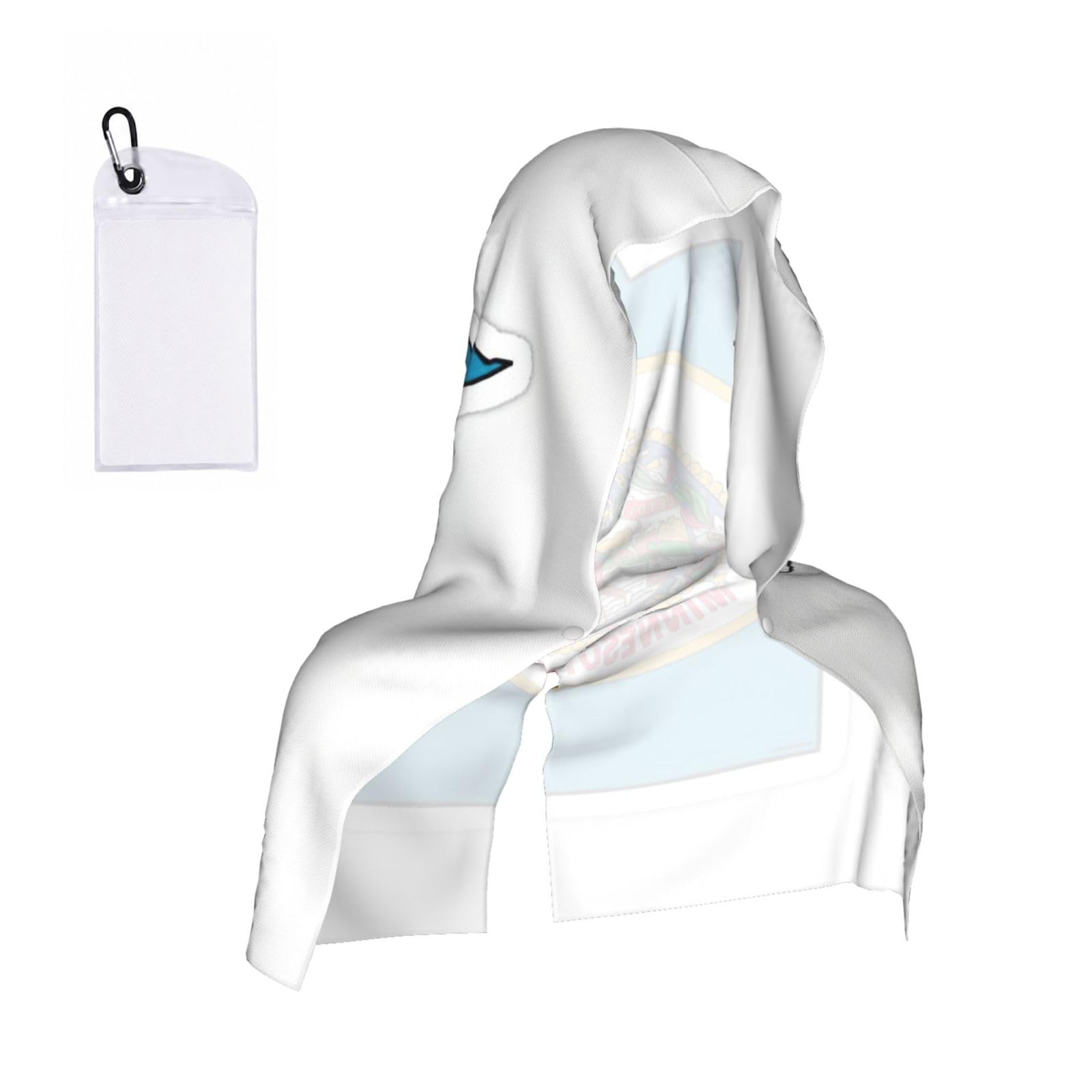DUWAA Minnesota State Flag Map Print Cooling Hooded Sports Towel, 30×60cm Quick Drying Summer Cool Head Wrap For Neck And Face