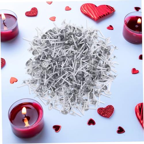 Kit de mechas para velas Tofficu 500 piezas con base miniatura 3