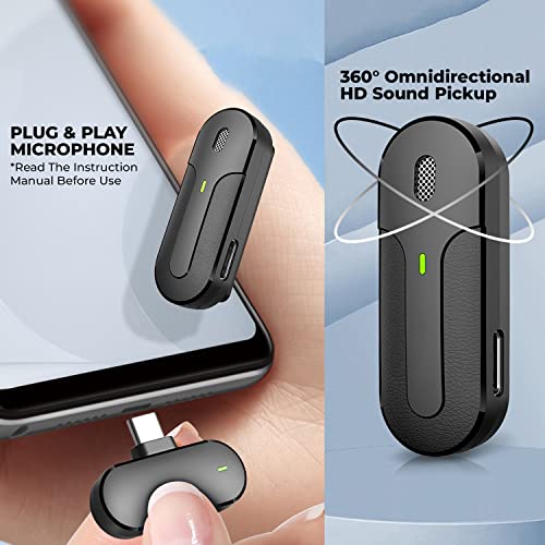 Image of Professional Grade Wireless Microphone for YouTube Videos Recording ASMR Podcast Interviews Insta Reels and YT Live Videos Streaming Collar Mic (Pack of 1, Black, Wireless Mic)