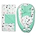 Reductor Cuna Bebe - Nido Bebe Recien Nacido Tela de algodón y vellón Set 5 Piezas (Set Velvet Mint 5 Piezas, 90x50 cm)