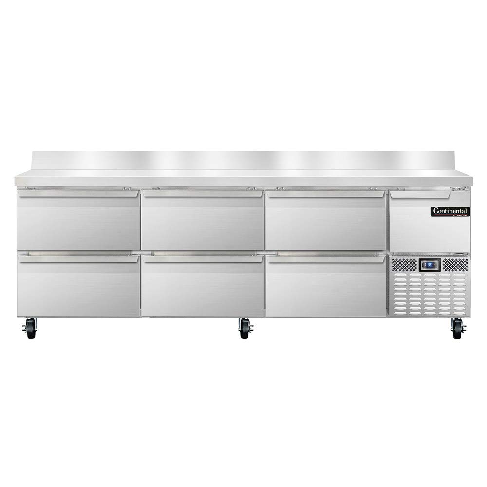 Continental Refrigerator DLRA93-SS-BS-D Designer Line Refrigerated Base Worktop Unit, 93