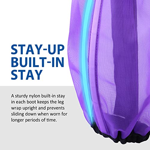 Image of Universal Size Horse Leggings Fine Mesh Horse Fly Boots Greatly Reduce Stomping Breathable Horse Boots Leg Wraps (Set of 4) Purple