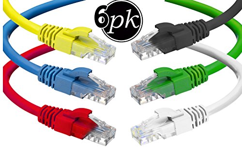 CAT6 Ethernet Cable (6 Feet) LAN, UTP (1.8 m) CAT 6 RJ45, Network