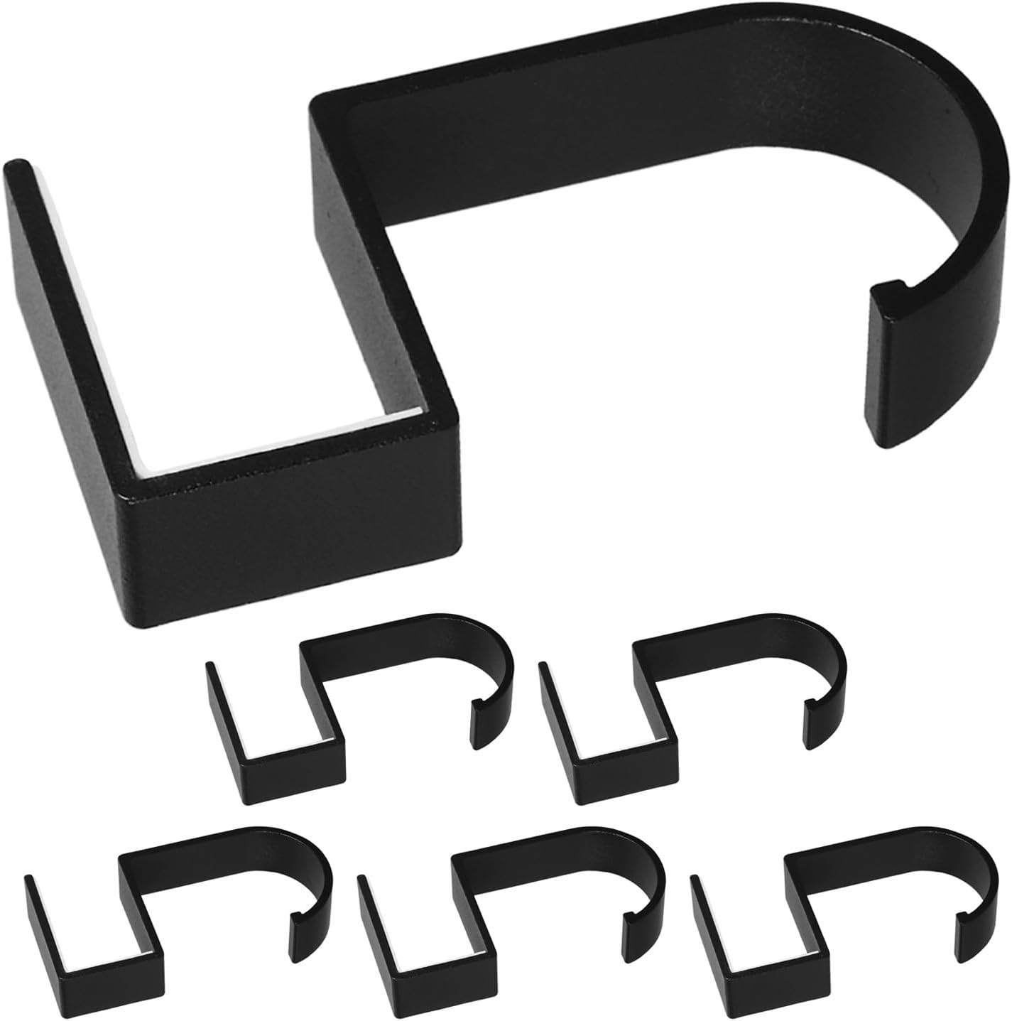 6pcs Black Aluminum Alloy Desk Hanging Hook for Table