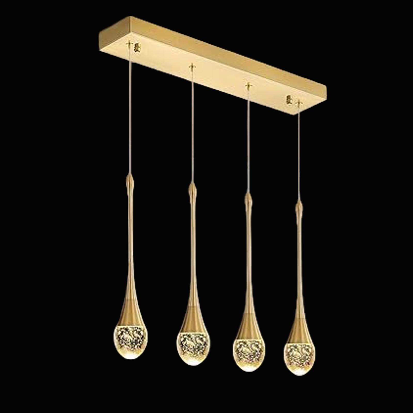 PLQWUJD Modern Chandelier 70.9'' Crystal Chandelier for High Ceilings - Elegant Gold 4-Light Pendant Light Living Room, Foyer, Staircase, Dimmable Ceiling Fixture, Attic Décor