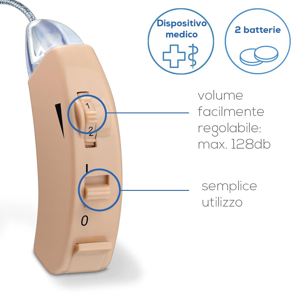 Beurer HA 50 Amplificatore Acustico Singolo, Discreto con Intervallo di Frequenze Esteso, Incl. pratica batteria di ricambio, Riproduzione senza fruscio, Adatto per chi ha limitata capacità uditiva