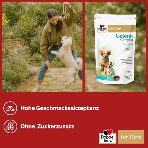 Doppelherz Gelenk Complex für Hunde – Mit essentiellen Omega-3 Fettsäuren + Vitamin E – 60 Chews
