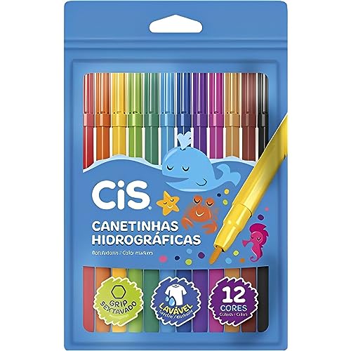 Canetinhas Hidrográficas CIS, 48.6105, Estojo com 12 cores