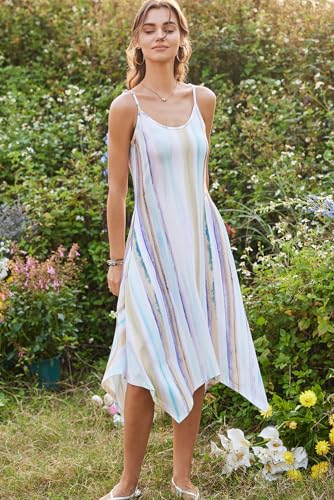 Image of Zeagoo Women Summer Midi Dresses 2026 Hawaiian Bohemian Beach Cover Up Sundress Spaghetti Strap Casual Dress with Pockets