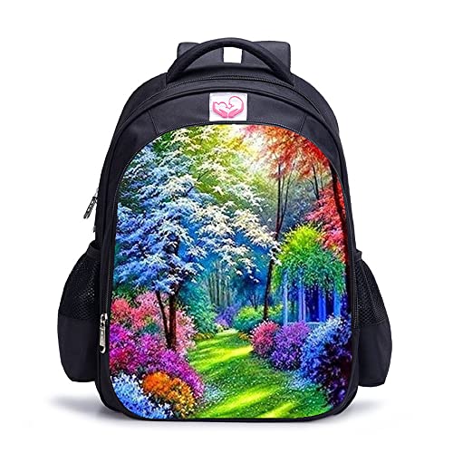 Sac à dos d'école pour adolescents ergonomique et résistant paysage 3D