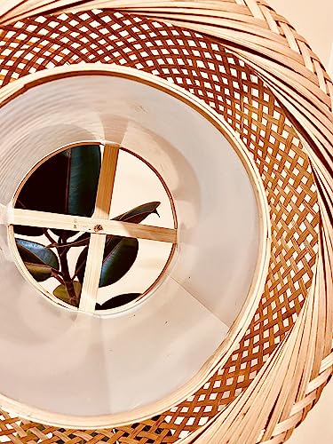 Image of Craftscape Bamboo Hanging Lamp | Bamboo Pendant Lamp | Boho Lampshade | Cane Lampshade | Bamboo Lights Hanging | Bamboo Hanging Lampshade | Collection (HalfNion)