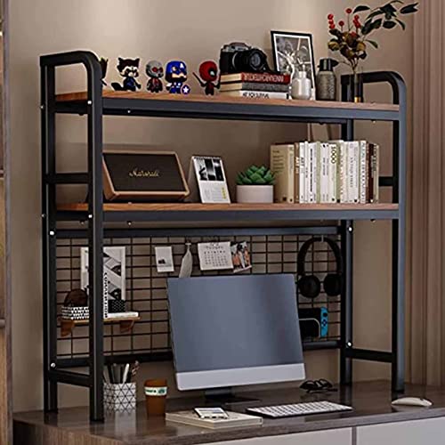 Estante industrial para libros de oficina, estante de exhibición ajustable, escritorio elegante de 2 niveles, perfecto para soluciones de almacenamiento en el hogar u oficina, diseño moderno para un