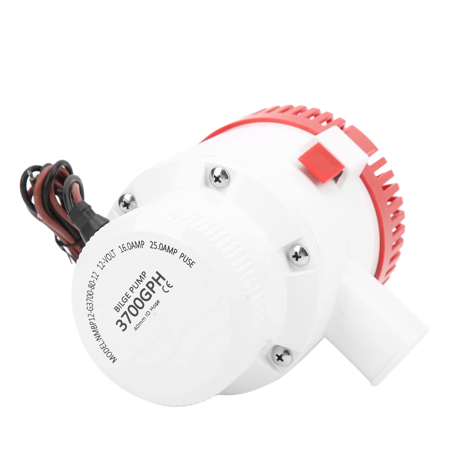 3700 GPPH Bilge Pump | 12V 1-1/2in Outlet Electric Marine Sommedible Pump | Pompa Blige di Motori Antirlock Silenziosa | Girante Semi -aperta per la Barca, Yacht