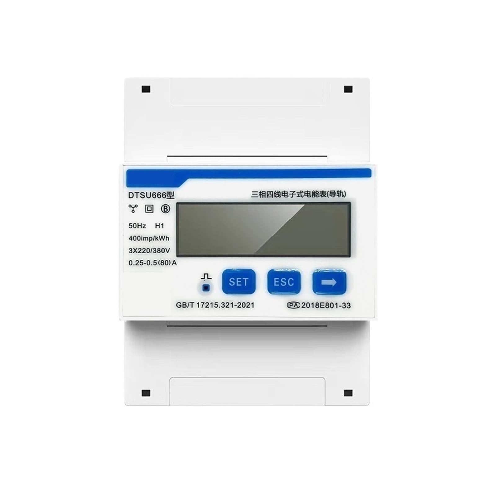 Licznik prądu DDSU666 DTSU666 jednofazowy modbus szynowy DIN RS485, dwukierunkowy licznik energii/mocy / KWH, watomierz (DTSU666-CT 300-5A)