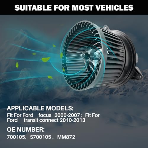 Image of 700105 AC Heater Blower Motor Fan Assembly Fit for Ford Focus 2000-2007, for Ford Transit Connect 2010-2013 YS4Z19805AB