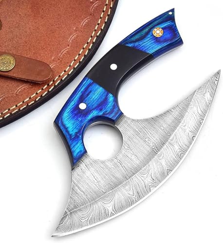 Handmade Damascus Ulu Knife
